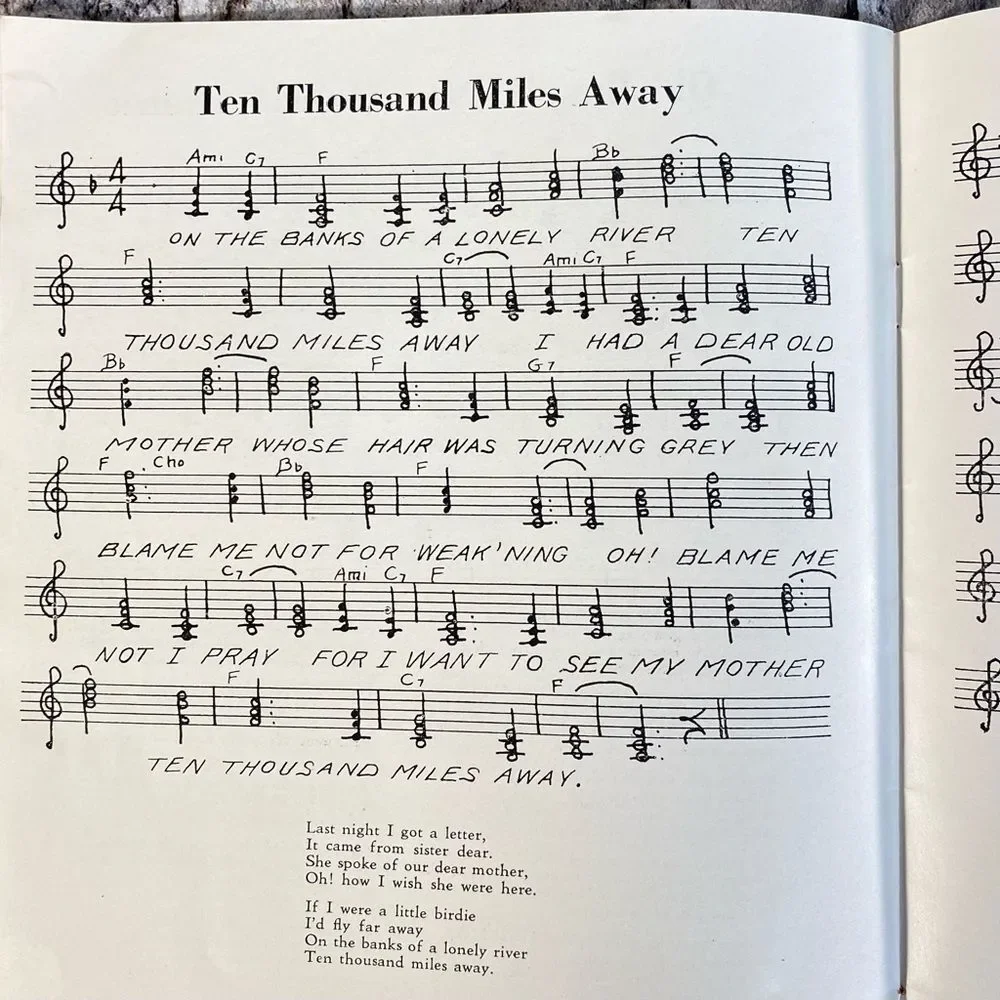 Vintage Sheet Music Cowboy Loye Presents 20 Famous Heart Songs Booklet